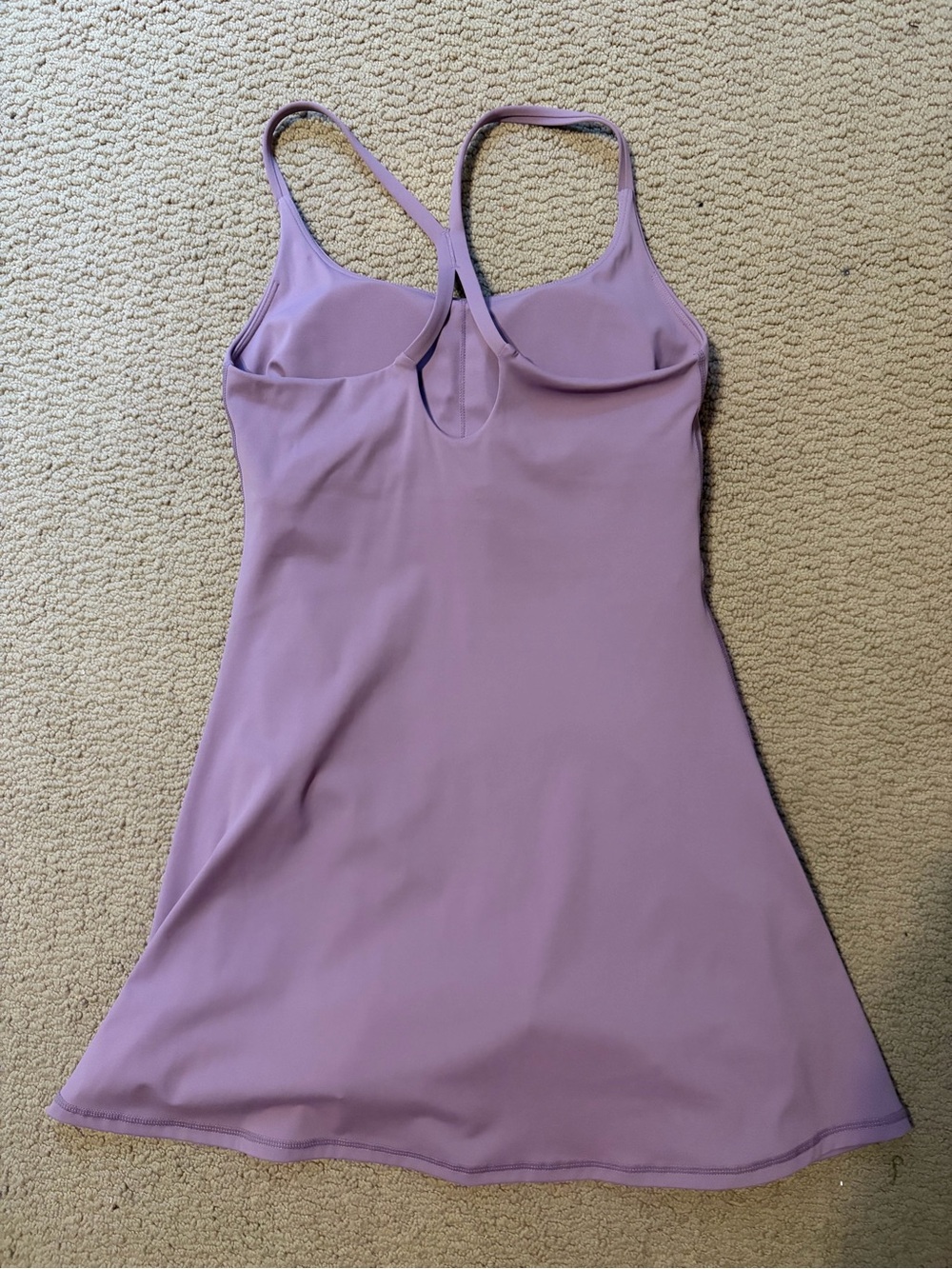 Women's Lavender Tank Mini Athletic Dress With Shorts, Built in Bra, and Pockets - Picture 2 of 5